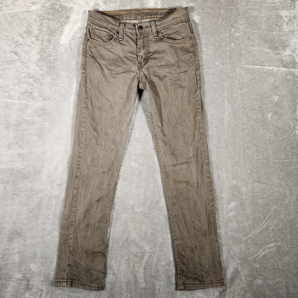 Levi's 511 Jeans Men's 28X29 (Tag 28X30) Gray Slim Straight Pants Denim‎